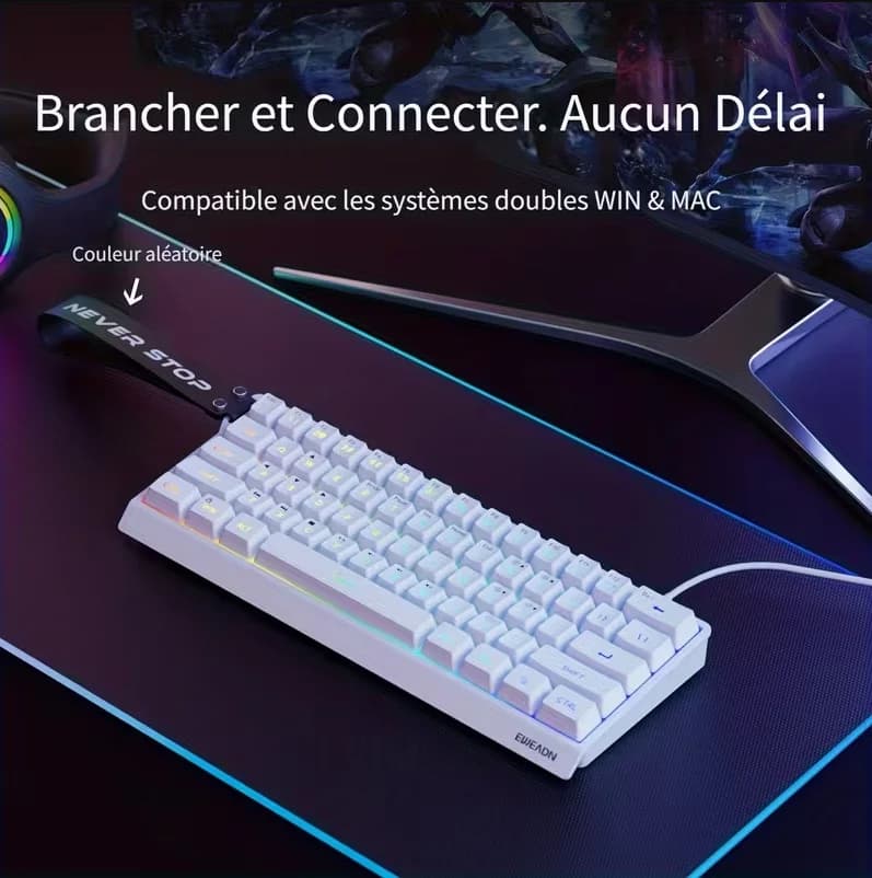WEADN Mini Clavier Gaming 61 Touches