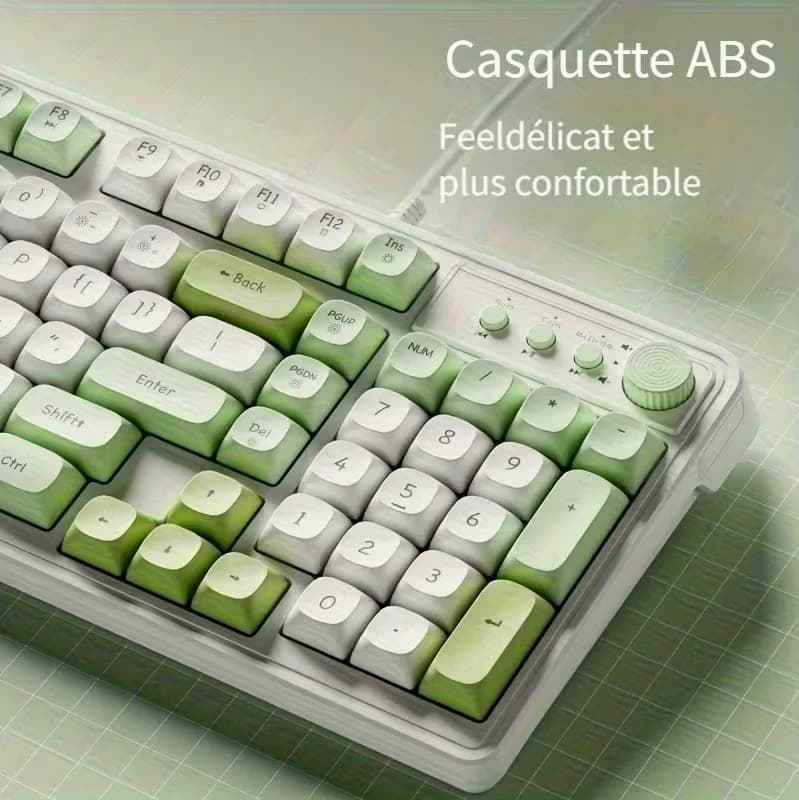 EWEADN Clavier Gaming Silencieux Filaire avec Rétroéclairage Arc-en-ciel