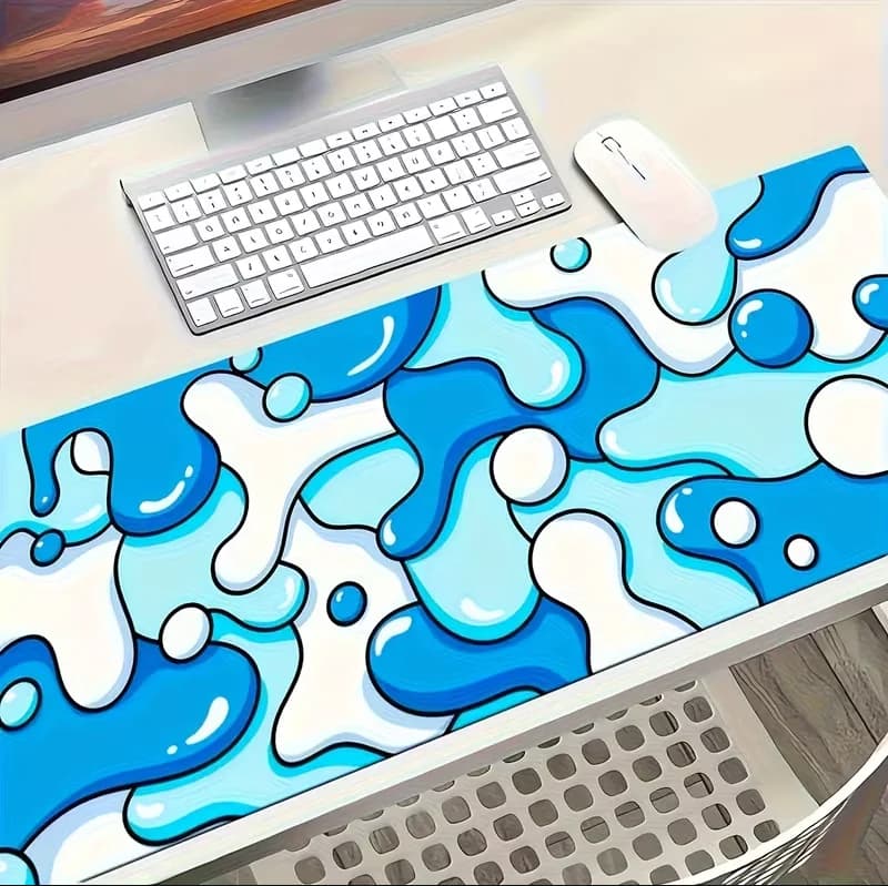 apis de Souris Étendu Motif Vagues Bleues